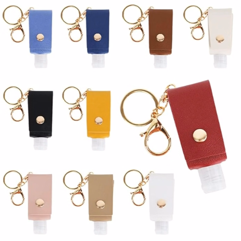 1 OZ Portable PU Hand Sanitizer Key Chain