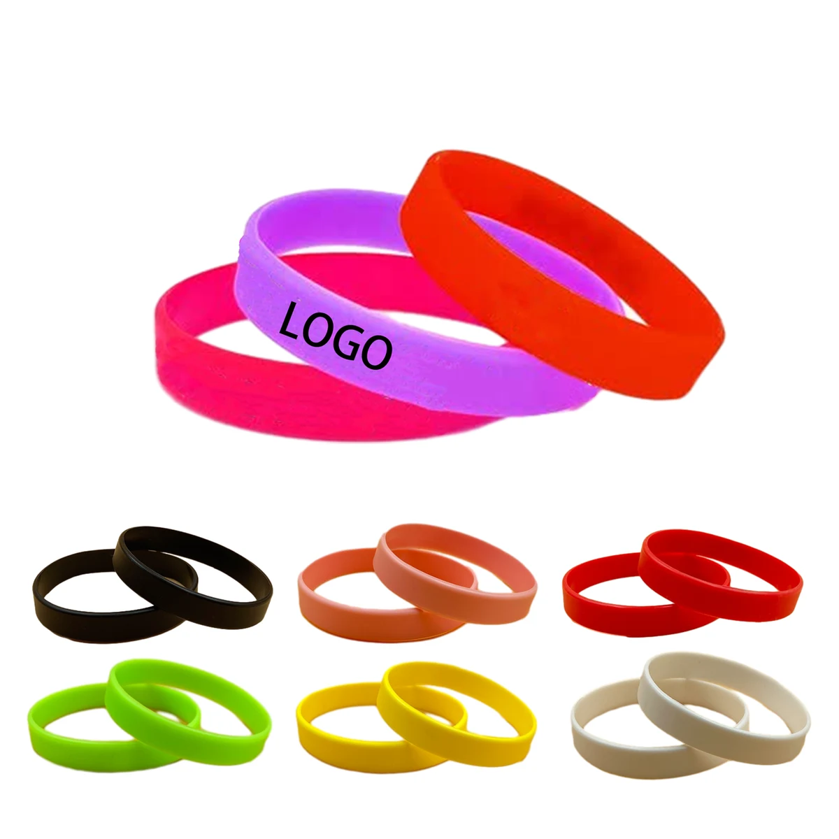 Multi-Size Colorful Silicone Bracelets 1