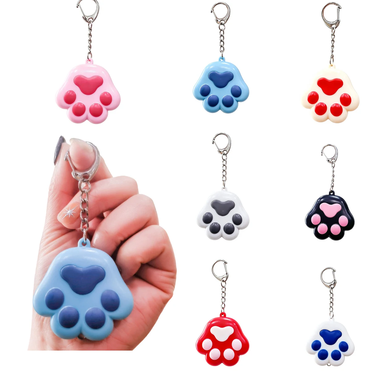 Cute Cat Paw Shaped Fidget Keychain 1