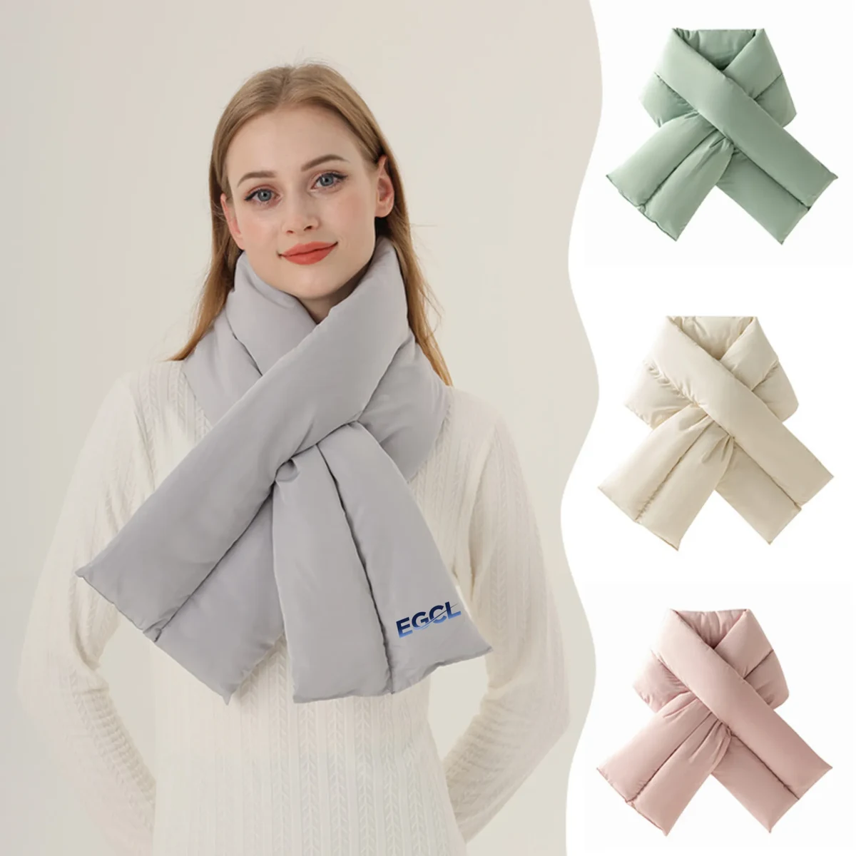 Double Check Feather Silk Cotton Scarf 1