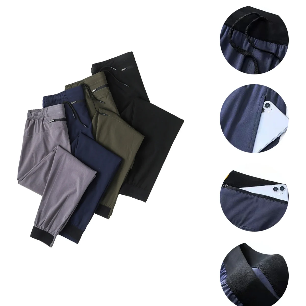 Adjustable Hood Sweat Pants With Logo For Sport, Gym 1