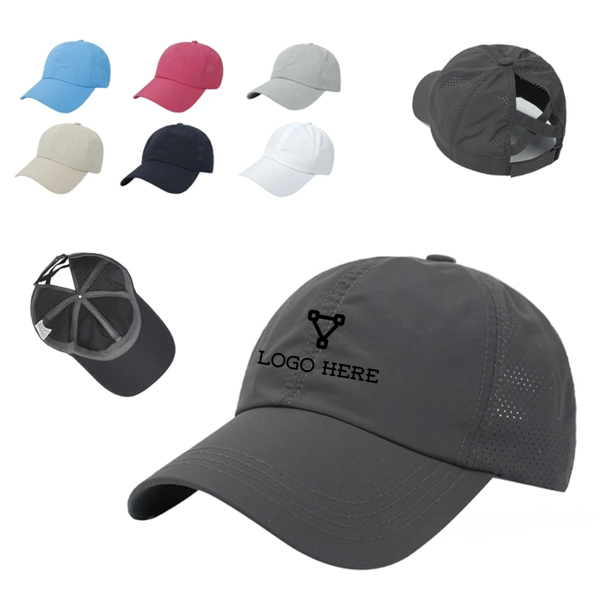 MOQ 50 Unisex Adjustable Mesh Baseball Cap for Running and Casual Wear 1
