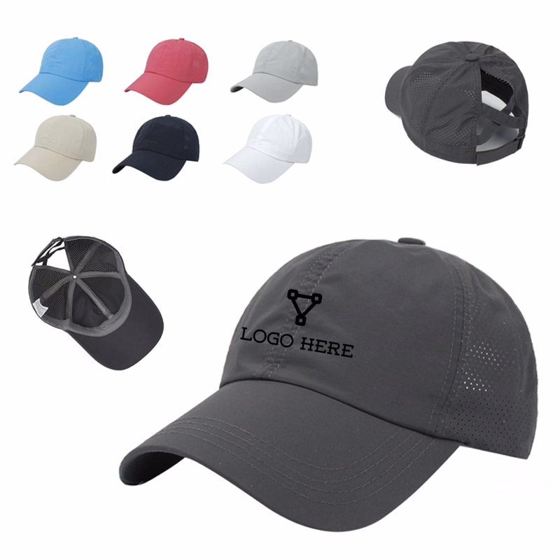 MOQ 50 Unisex Adjustable Mesh Baseball Cap for Running and Casual Wear