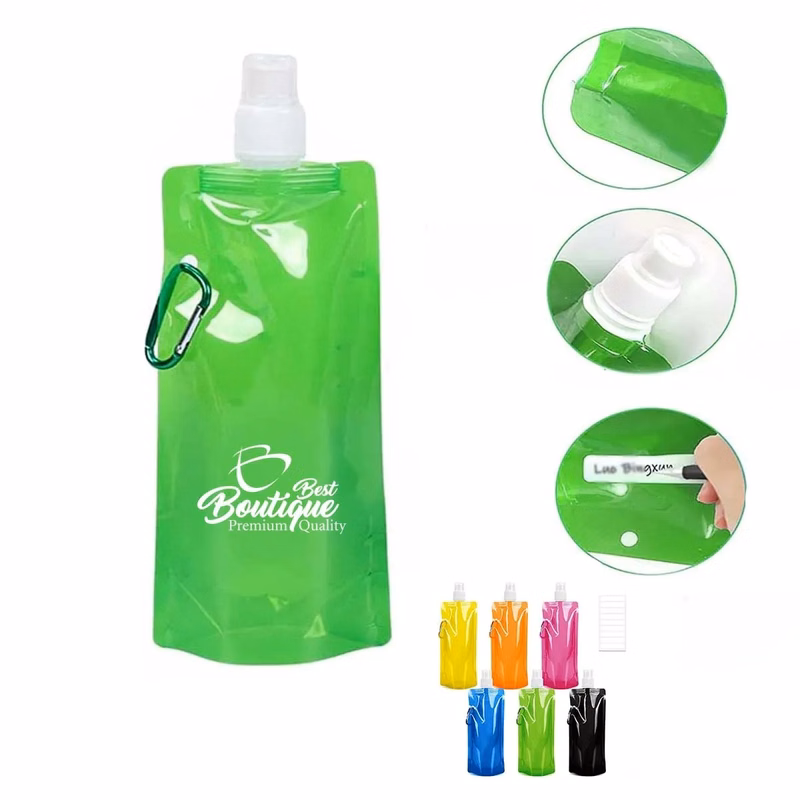 16Oz Pe  Reusable Collapsible Carabiner Hook Water Bag Clip