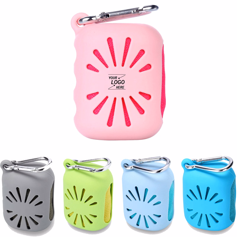 Travel Microfiber Towel with Portable Silicone Case
