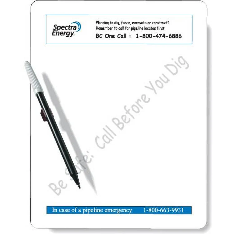 Full Magnetic Back Memo Board, Rectangle 8.5"x11" Round Corners, Spot colour 1