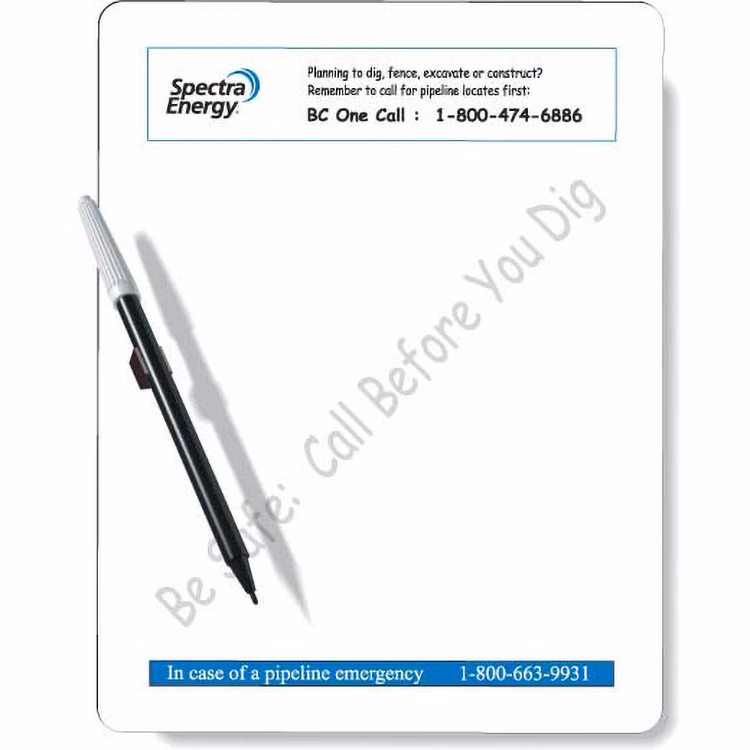 Full Magnetic Back Memo Board, Rectangle 8.5"x11" Round Corners, Spot colour