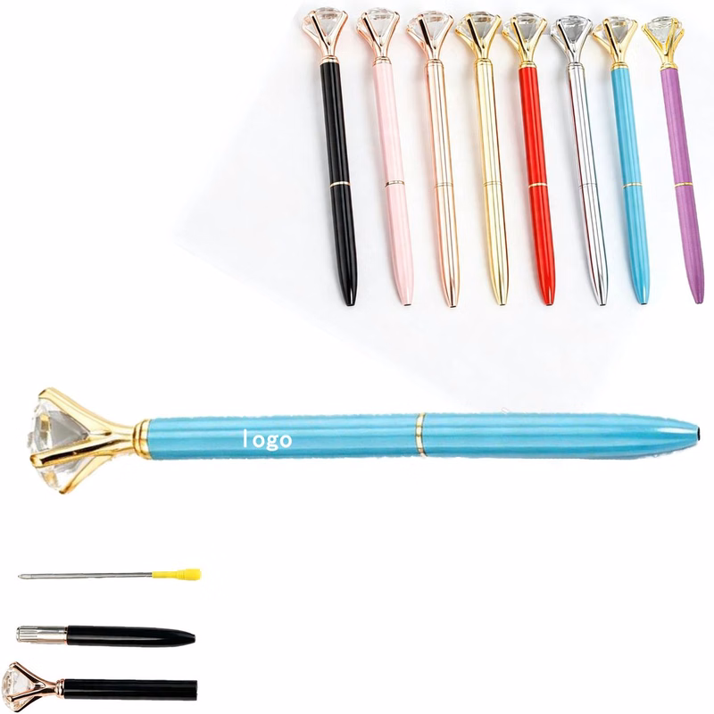 Crystal Top Metal Ballpoint Pen Custom Logo