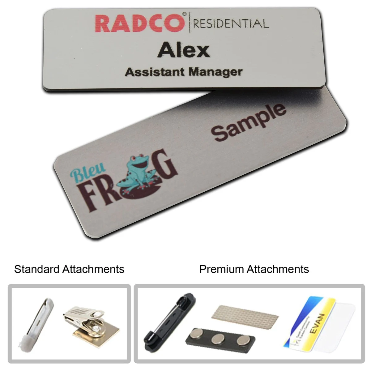1.25" x 3" Metal Name Badge - Digital Printed 1