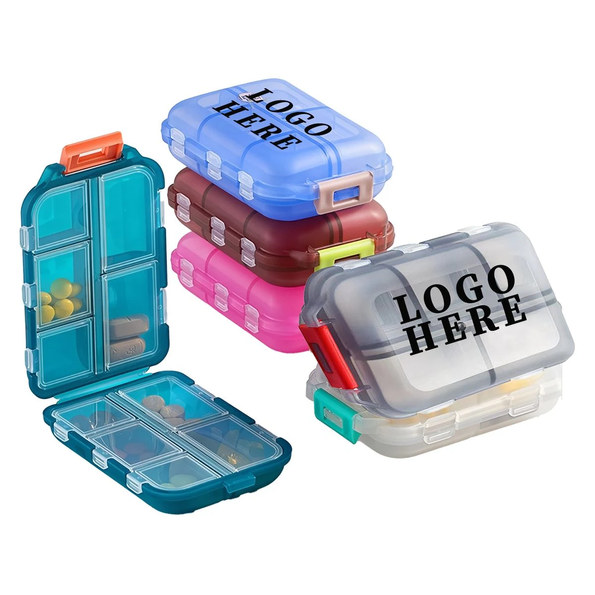 Portable 10-Slot Clear Pill Storage Case 1
