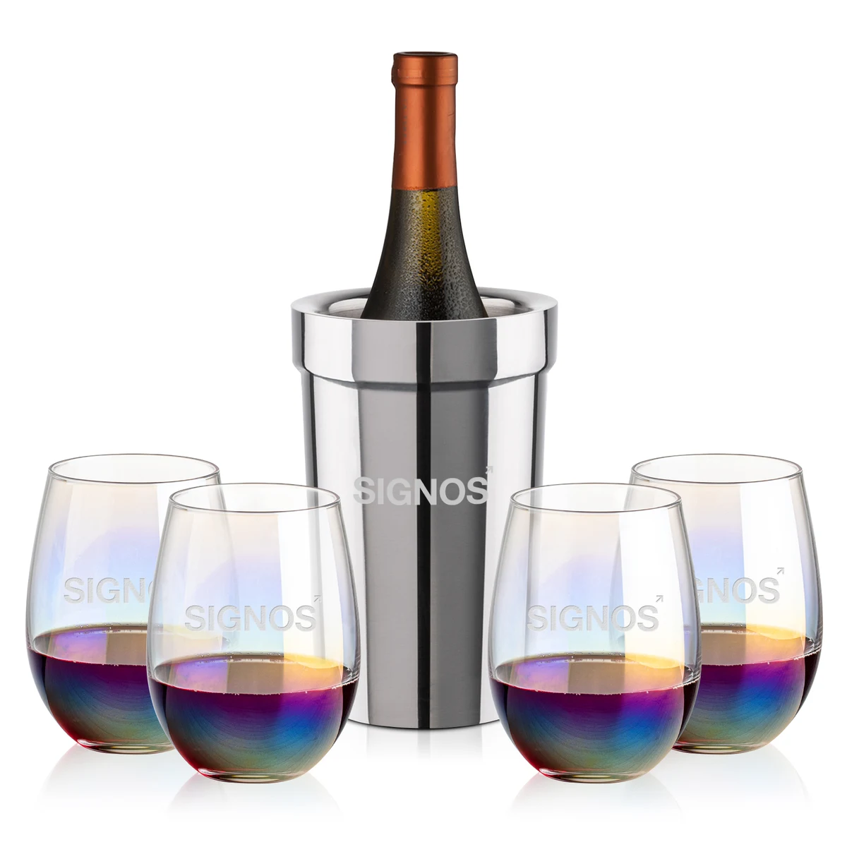 Milano Wine Cooler & Miami Stemless Wine Set 1