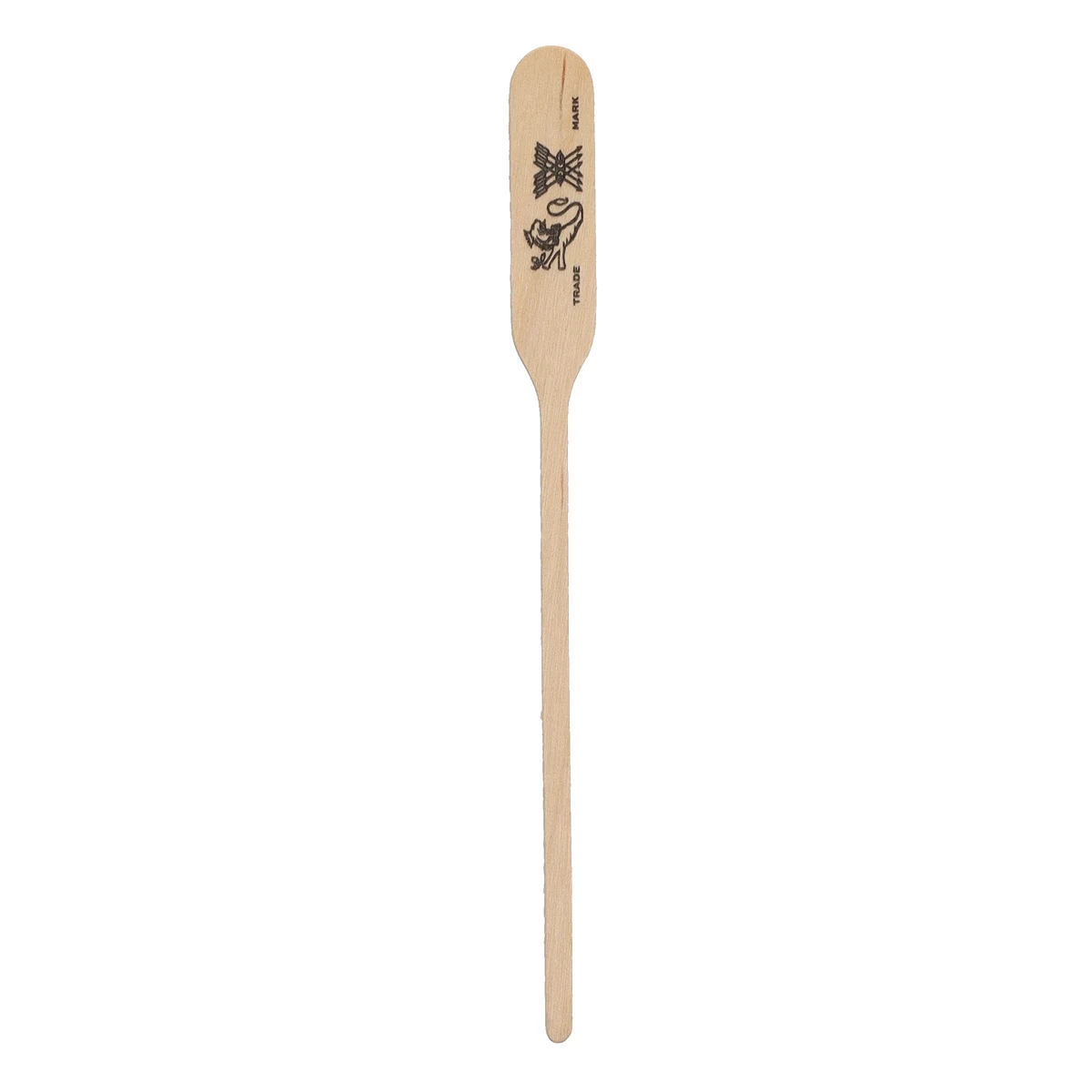 Wood Drink Stirrer 6.000" Paddle Tradition Print 1