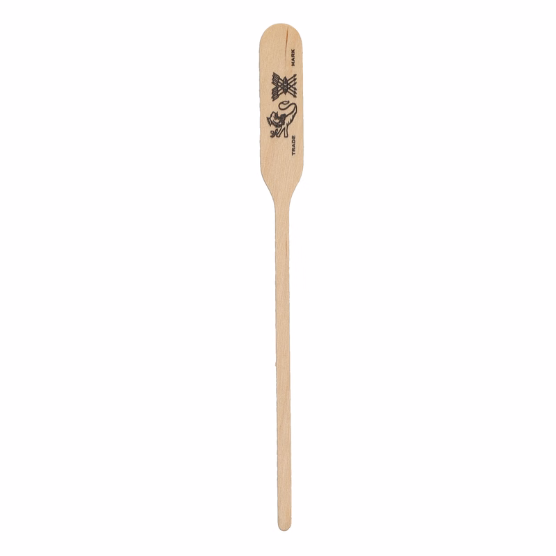 Wood Drink Stirrer 6.000" Paddle Tradition Print