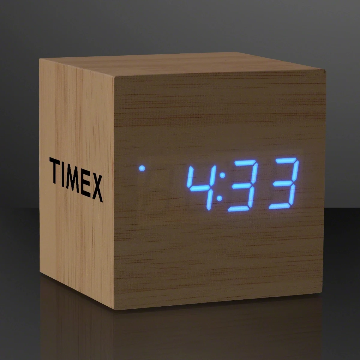 Blue LED Cube Alarm Clock With USB 1
