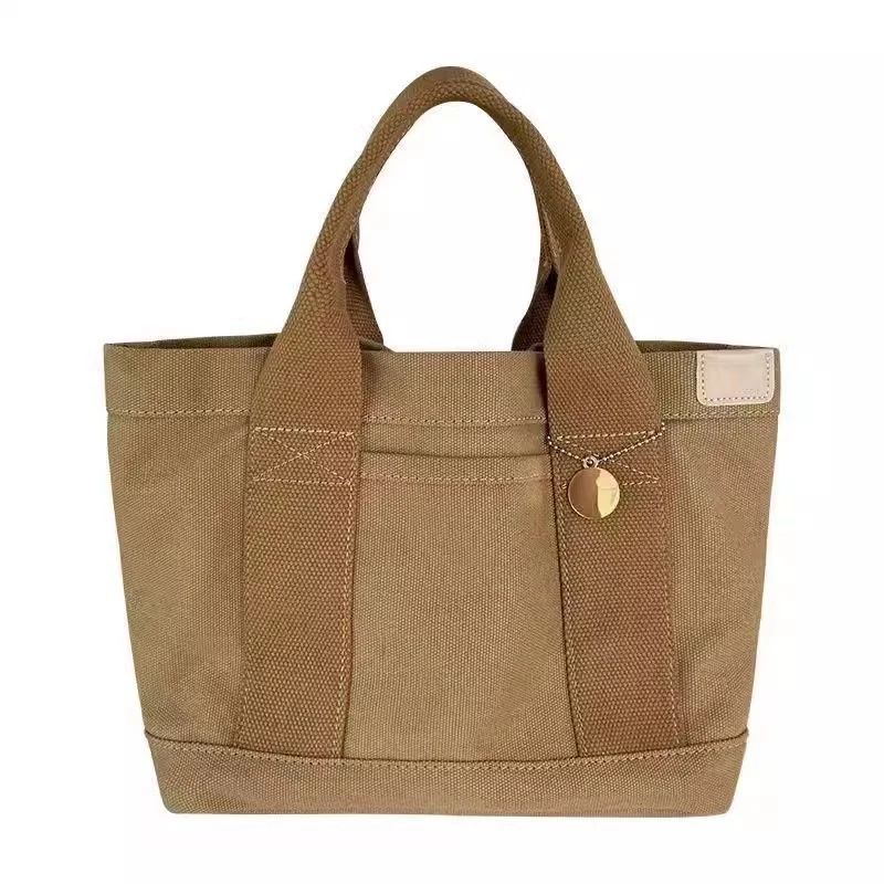 Multi-layer Canvas Handbag, Simple Casual Tote Bag, custom tote bag with logo imprint 1