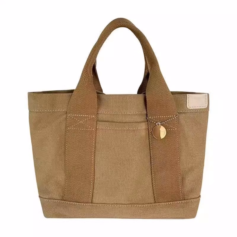 Multi-layer Canvas Handbag, Simple Casual Tote Bag