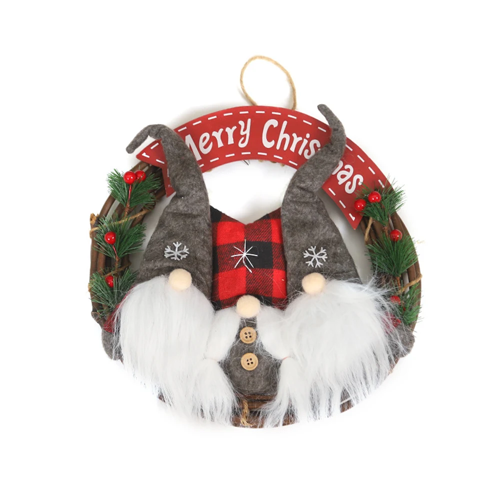 Christmas Wreath Retro Ratton Hoop Door Hanger 1