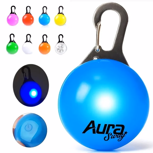 Custom LED Pet Safety Light Pendant with Clip — Waterproof Night Walk Essential