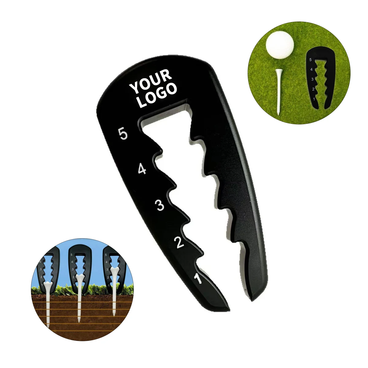 ABS Golf Tee Height Gauge 2.8" x 1.3" x 0.3" 1