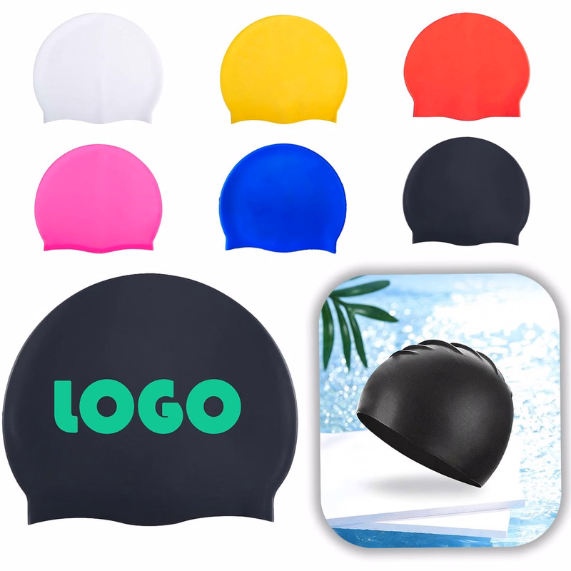Solid Color Silicone Swim Cap