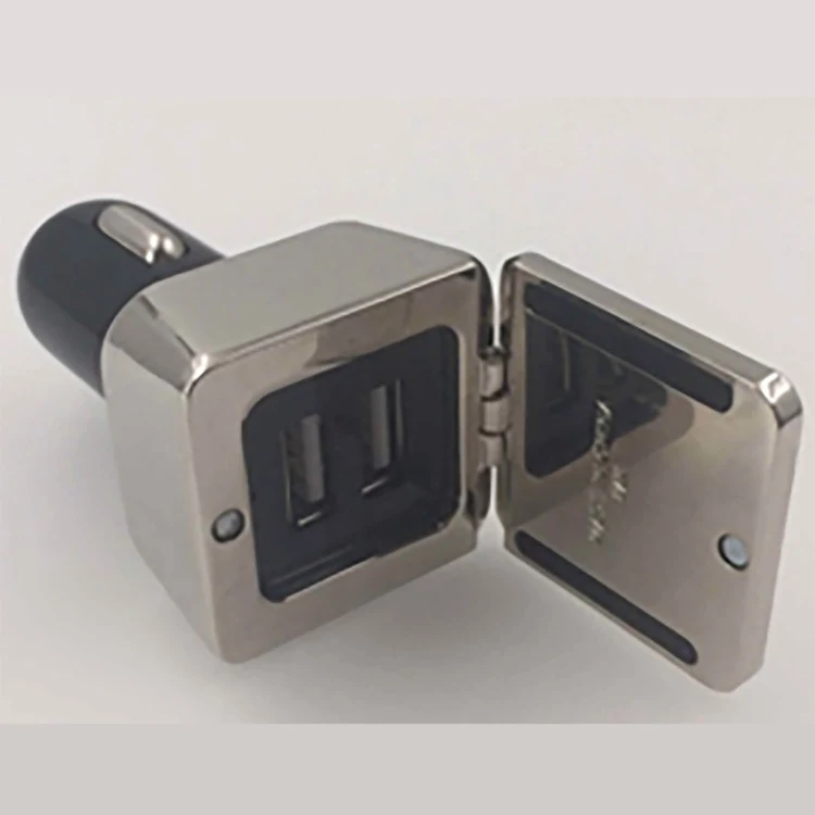 Dual Square Metal Car Charger 1