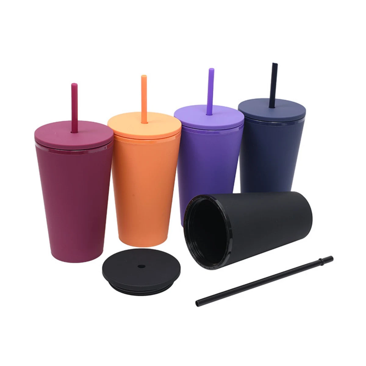 16 oz Double-Layer Frosted Straw Cup 1