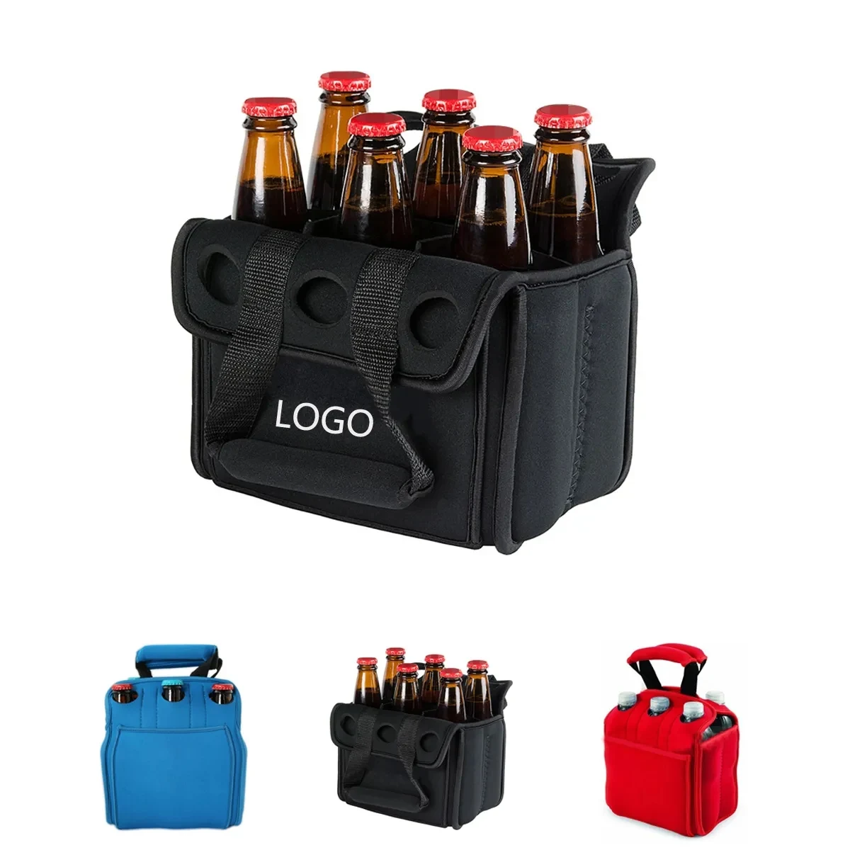 Neoprene 6 Bottle Can Cooler, custom koozie with logo imprint 1