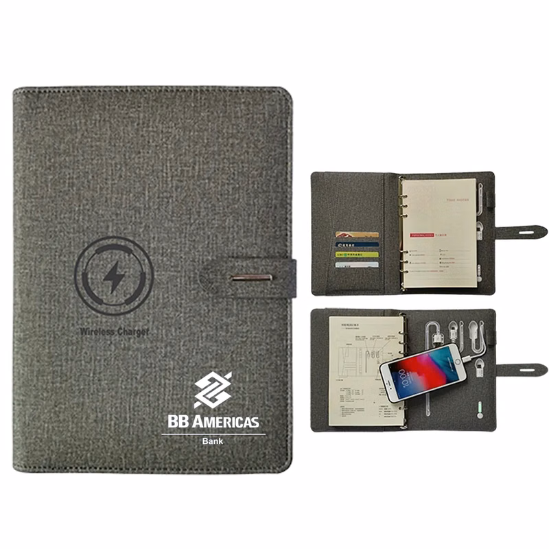 A5 Notebook With 8000mAh Wireless Charging Power Bank
