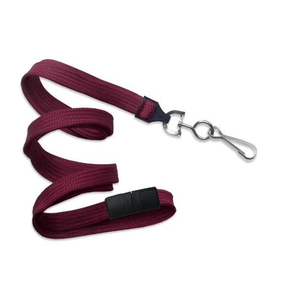 3/8" Breakaway Blank Lanyard w/Swivel Hook (Maroon Red) 1