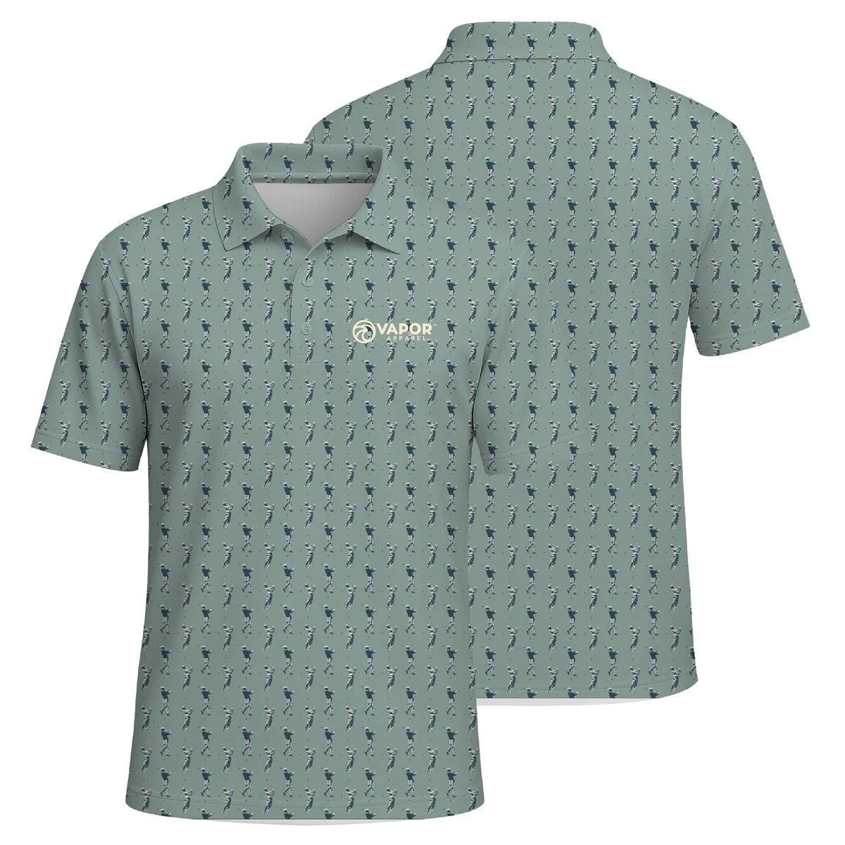 Vapor Apparel Full Sublimation Men's Midweight Polo 1