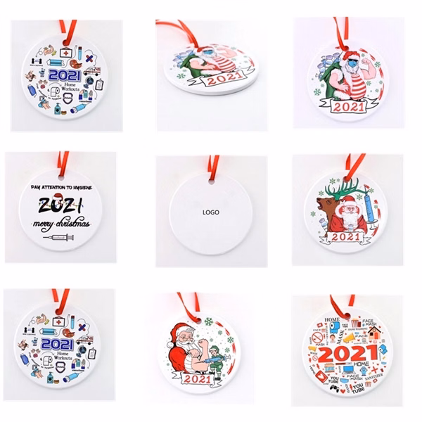 Christmas Ceramic Hanging Ornament Two-Side Printed