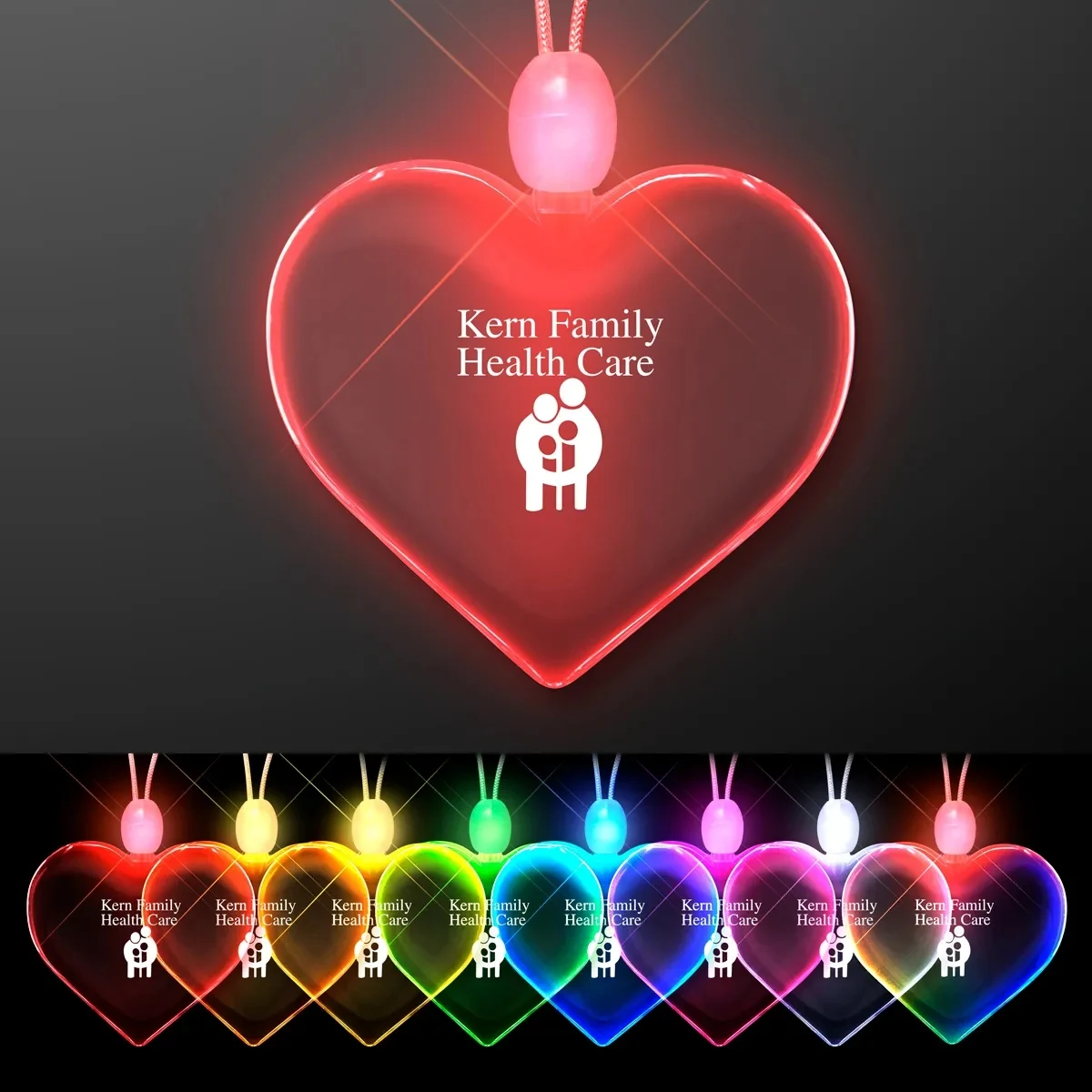 Light Up Acrylic Heart Necklace 1