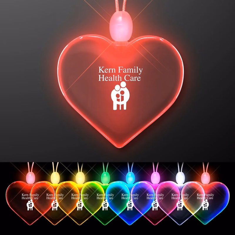 Light Up Acrylic Heart Necklace