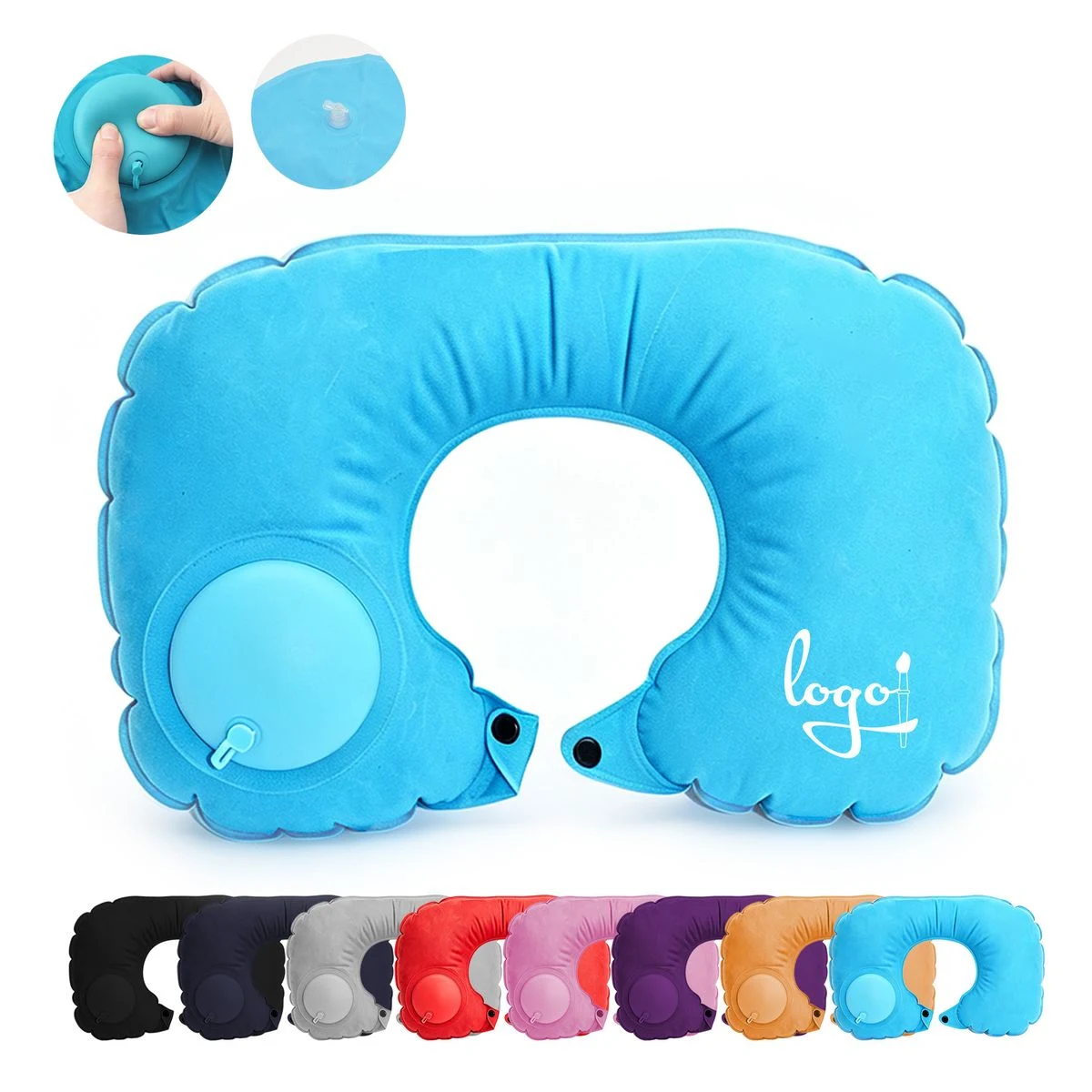 Portable Push Inflatable U-Shaped Pillow 1