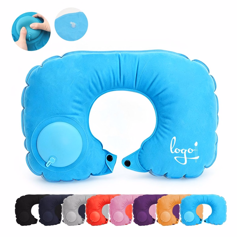 Portable Push Inflatable U-Shaped Pillow