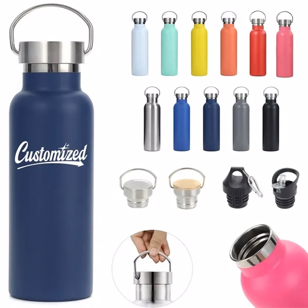 Custom 17 oz Stainless Steel Insulated Water Bottle — Full-Color Carry Handle Hydration