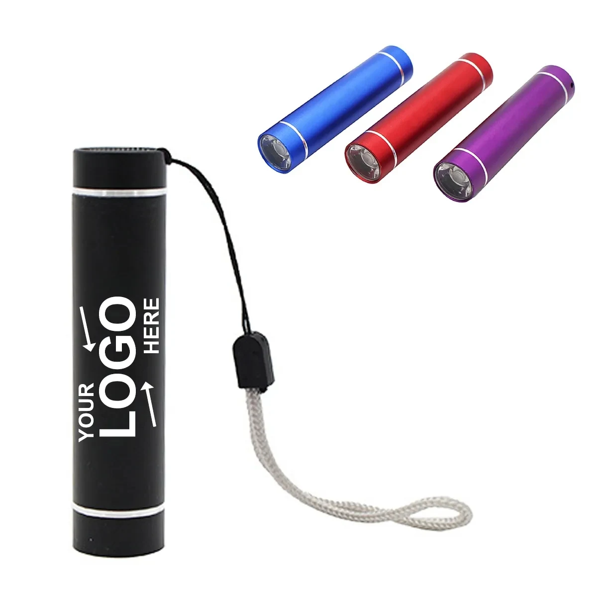 Alloy Led Flashlight With Strap 1