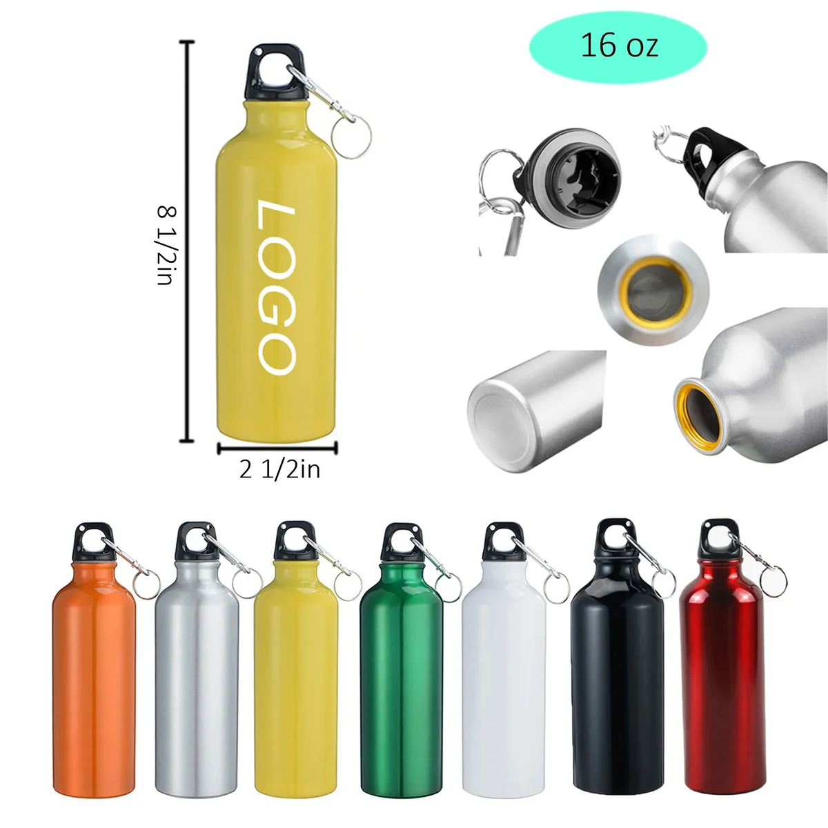 Aluminum Portable Water Bottle, custom water bottle with logo imprint 1