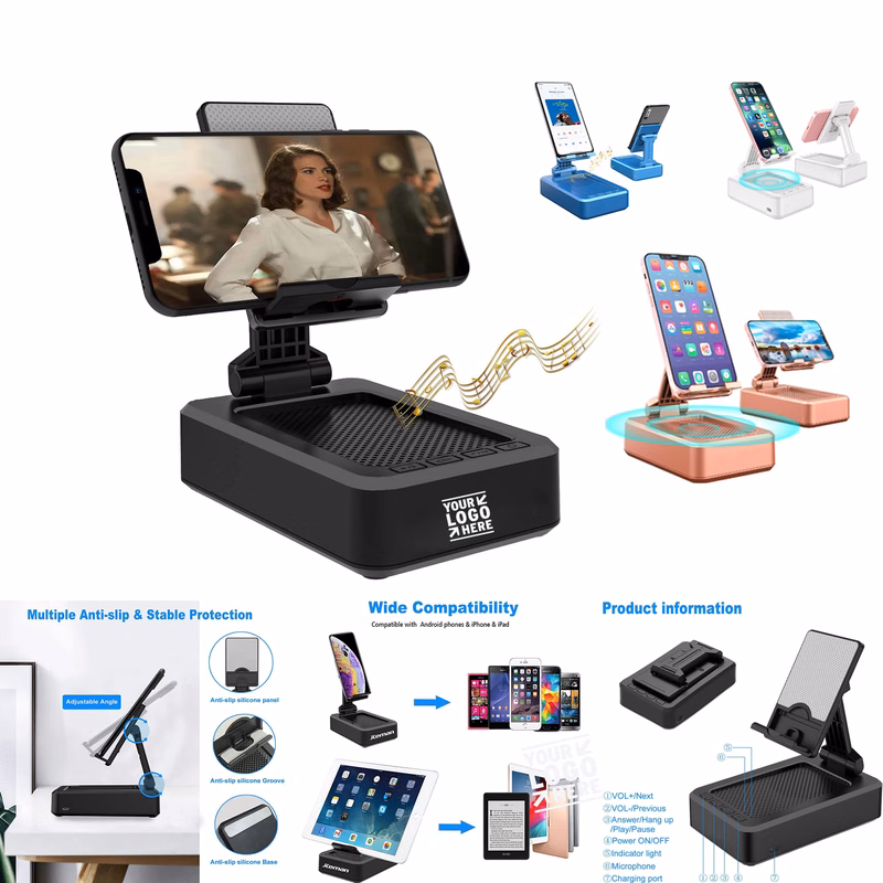 Home Cell Phone Anti-Slip Base Stand Wireless HD Surround Sound Travel Bluetooth Speaker 