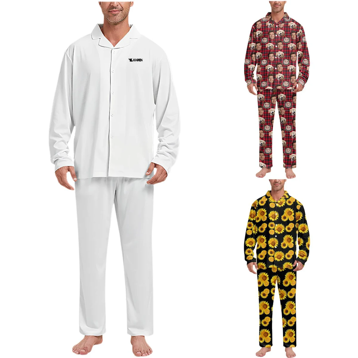 Custom 3D Printed Long Sleeve Pajama Set 1