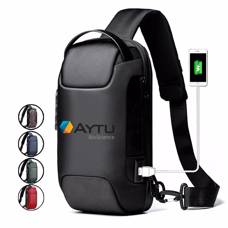 Men's chest shoulder bag with USB