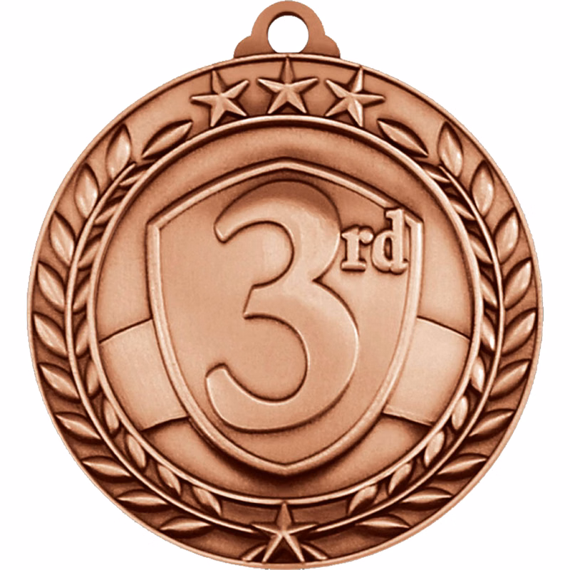 Stock Small Academic & Sports Laurel Medals: 3rd Place