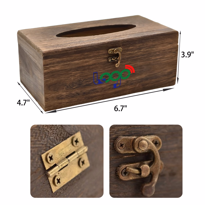 MOQ 50 PCS Sturdy Wooden Tissue Box