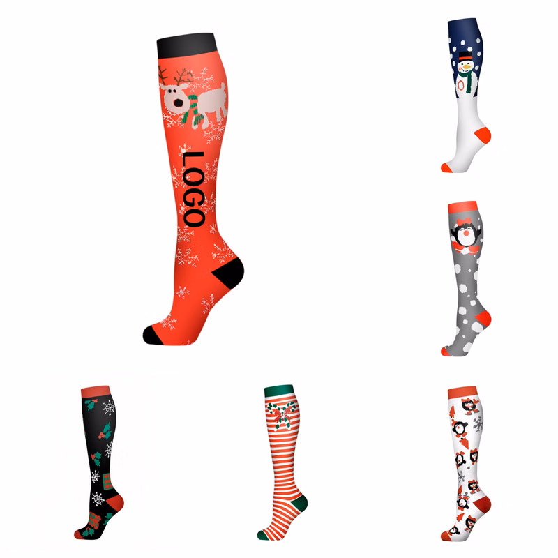 Christmas Knit Compression Socks Over The Knee High
