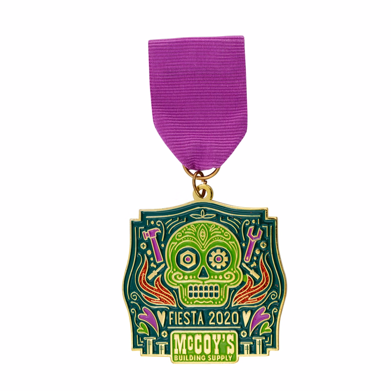 Custom Die Struck Fiesta Medals 1.25"