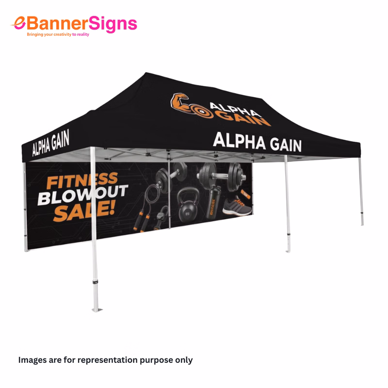 Canopy Tent 13 x 26 (Topper + Hardware + Full Single Side Backwall)