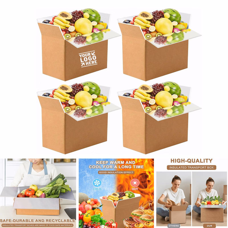 Insulated Thermo Chill Insulated Frozen Food Reusable Shipping Box with Aluminum Foil Liner