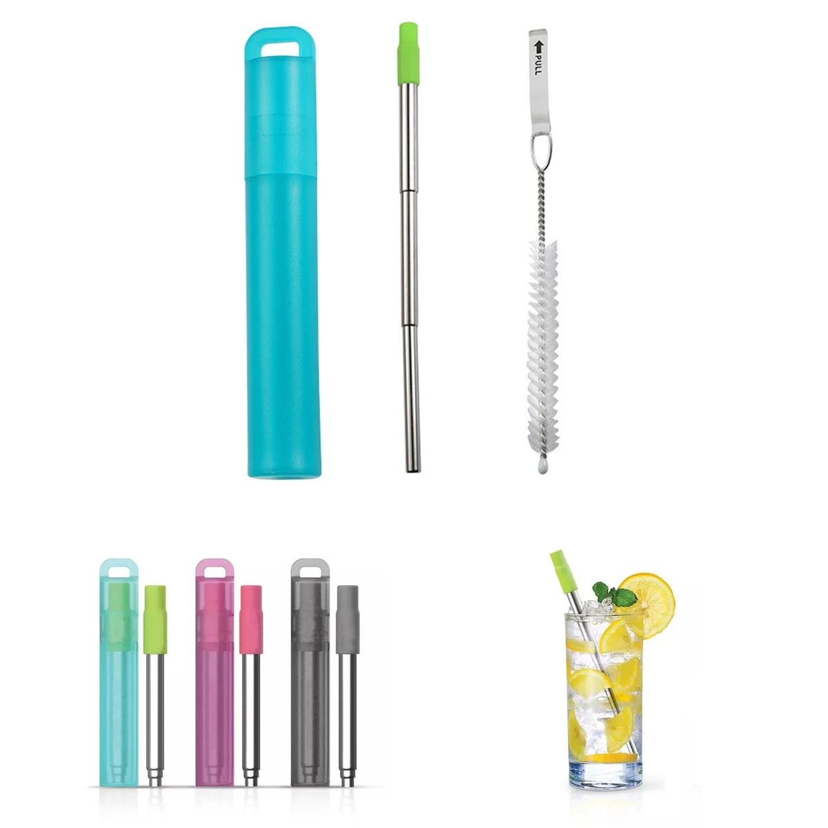 Reusable Stainless Steel Collapsible Straw 1