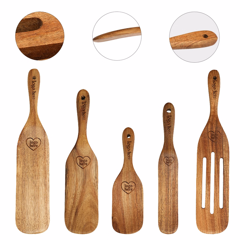 5 Piece Teak Spatula Set for Cooking and Baking