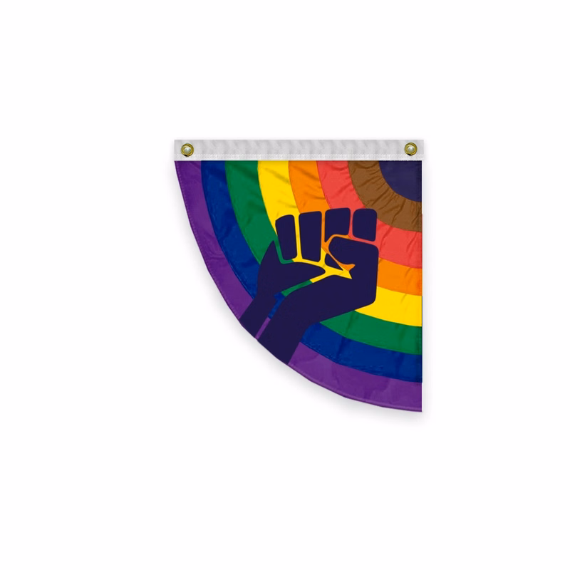 3'x3' POC with fist Pleated Half Fan- Left Side